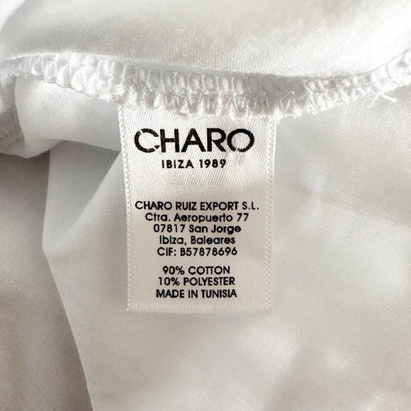 Charo Ruiz Short Dress Ornella White Lace Trim Mini Slip Dress Womens Large NEW - Picture 9 of 9